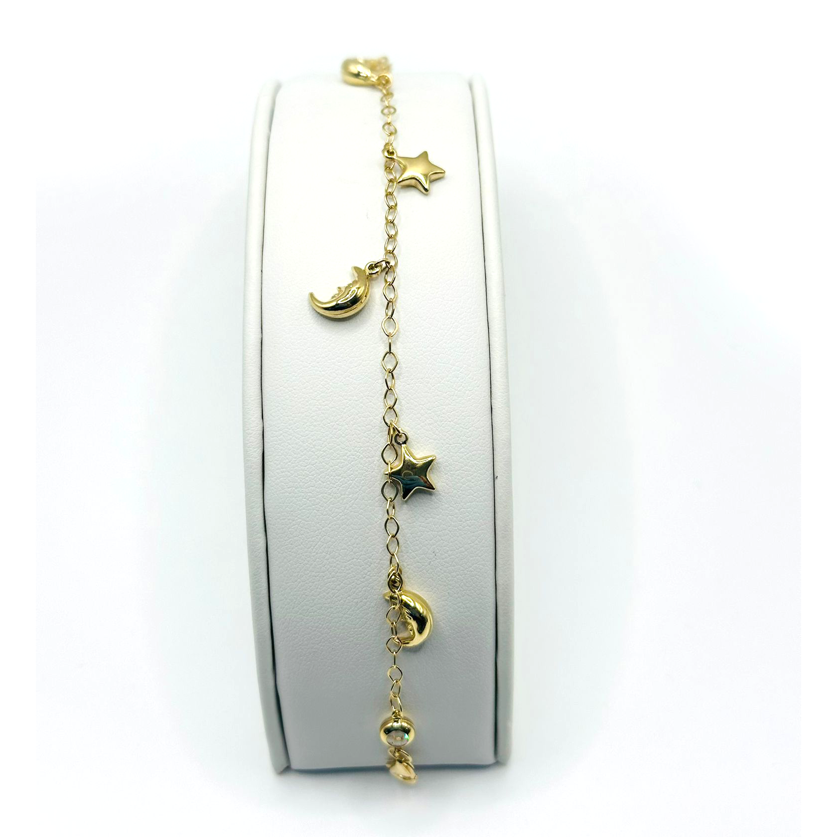 Moon and Stars Bracelet in 14K Gold