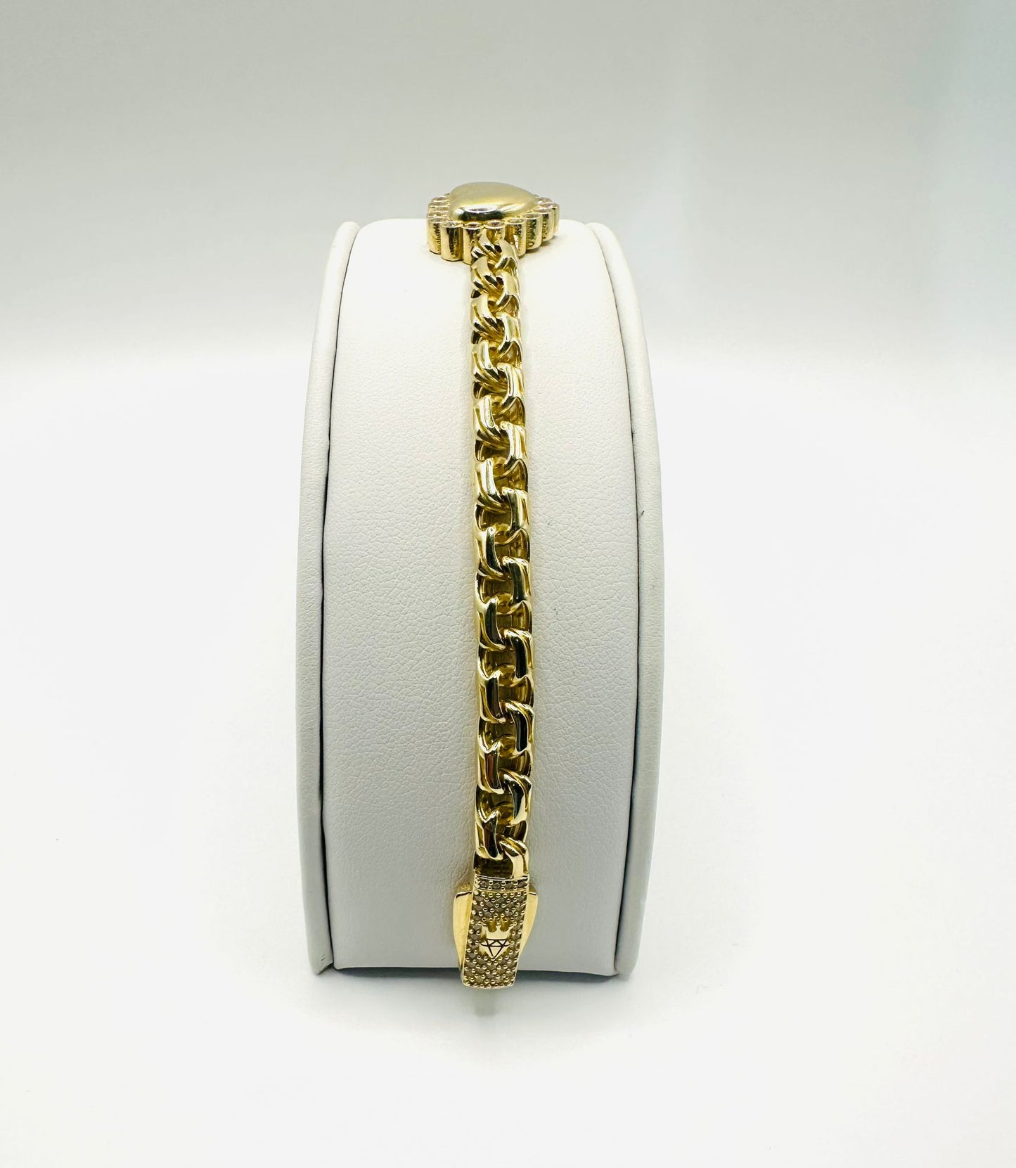 Puffy Heart Bracelet in 14K Gold with CZ