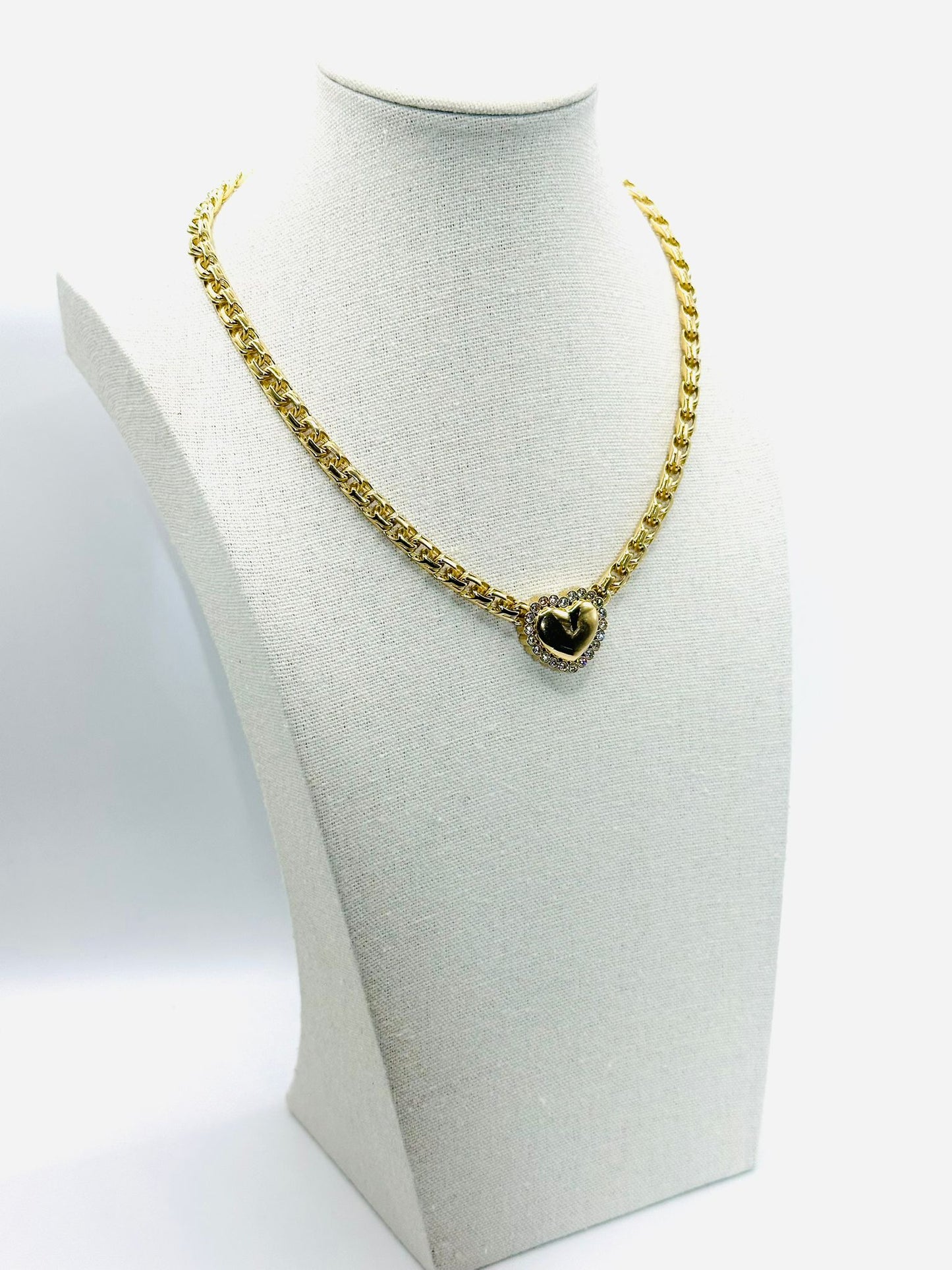 Designer Choker with Heart Pendant in 10K  and CZ - No.2