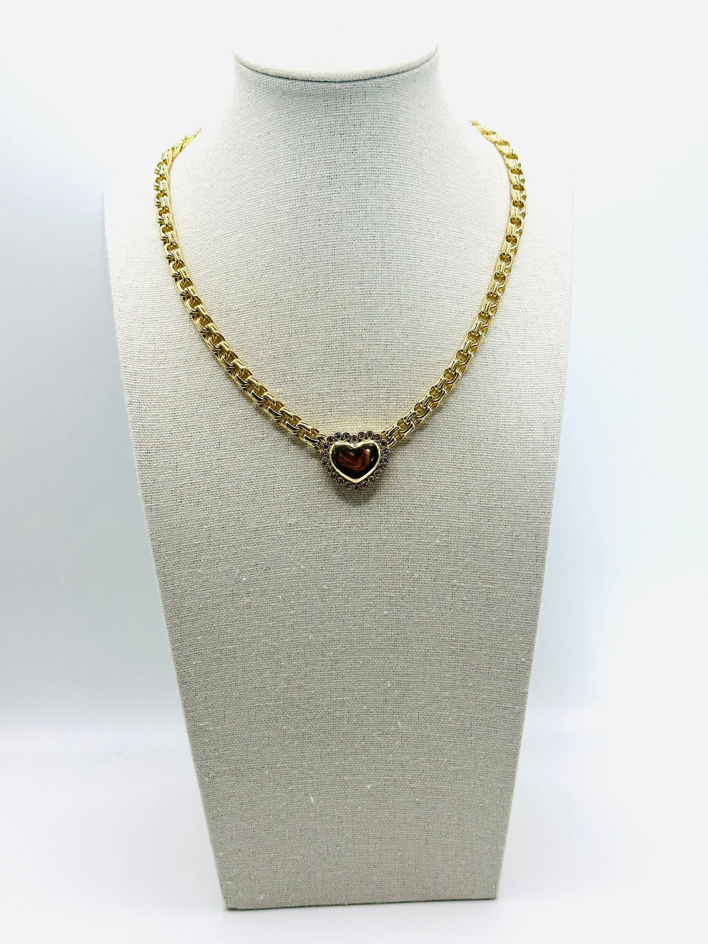 Designer Choker with Heart Pendant in 10K  and CZ - No.2