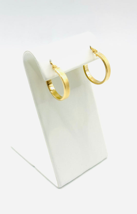 Designer Women's Hoop Earrings in 10K Gold - No.1