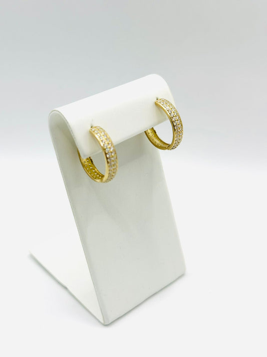 Designer Women's Hoop Earrings in 10K Gold - No.2