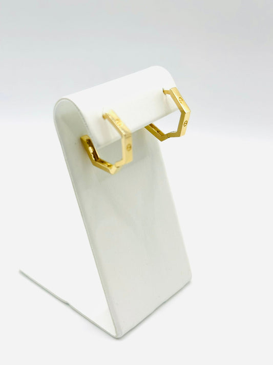 Designer Women's Hoop Earrings in 10K Gold - No.4