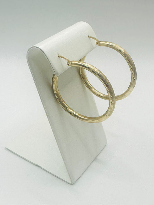Designer Women's Hoop Earrings in 10K Gold - No.5