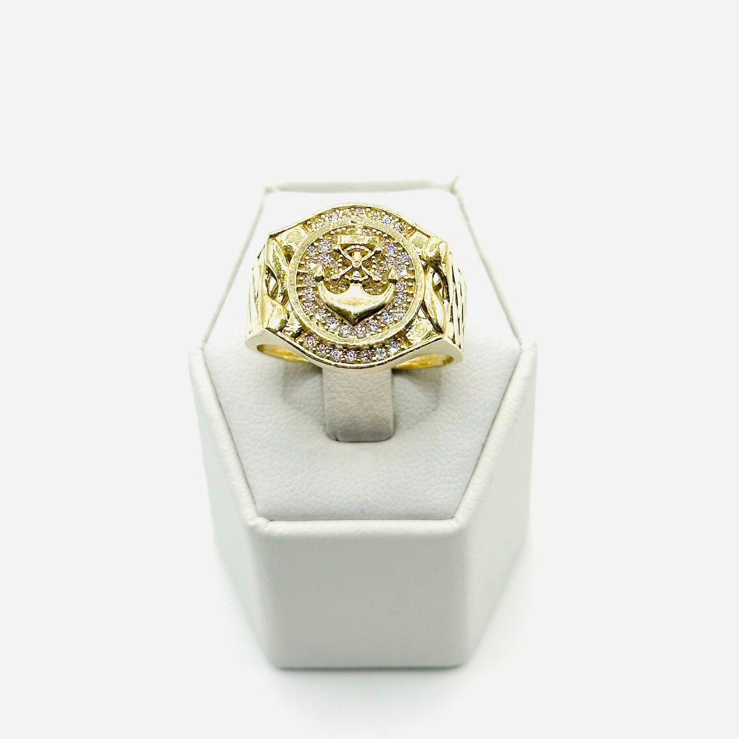 Anchor Men's Ring in 10K Gold
