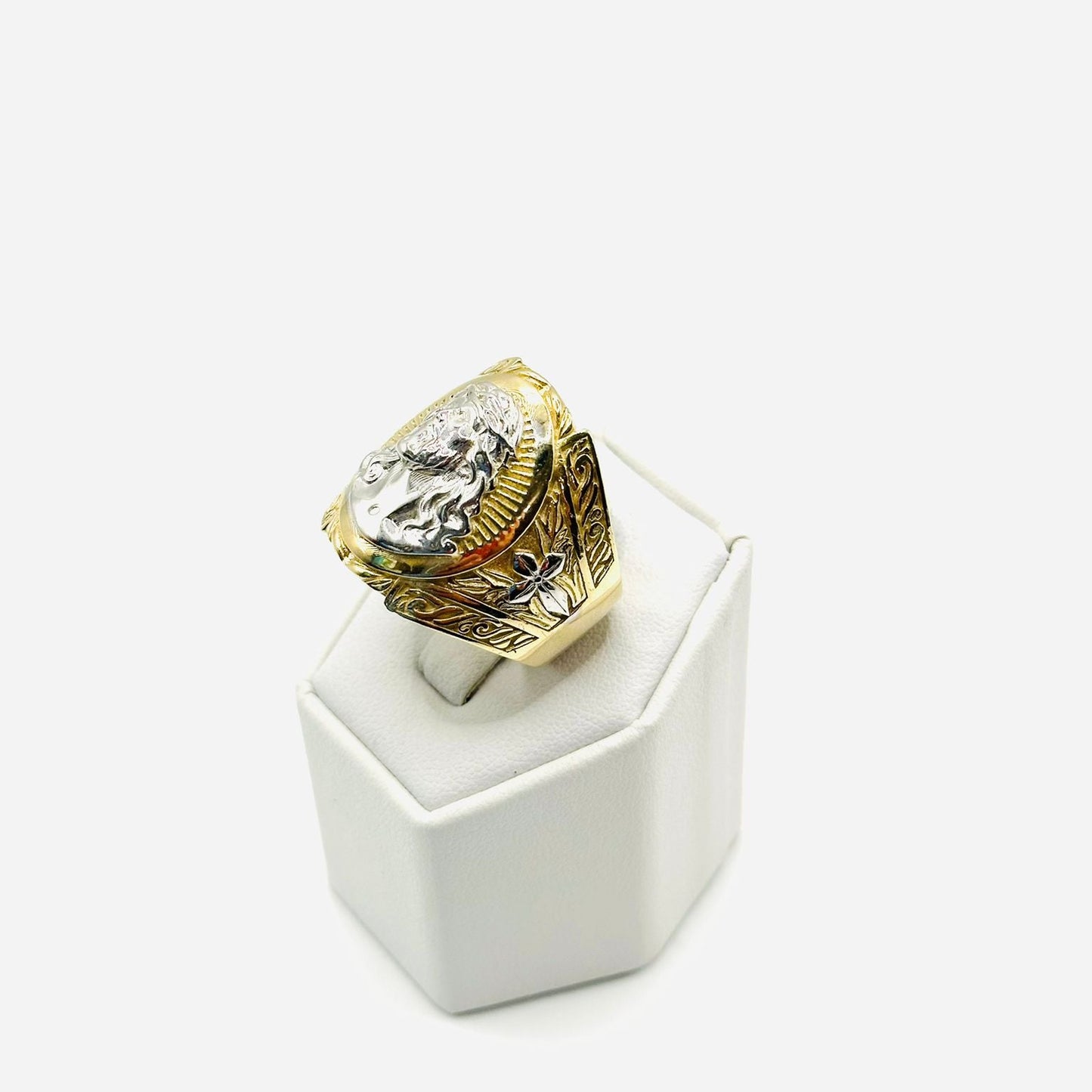 Jesus Two-Tones Men's Ring in 10K Gold - No.1