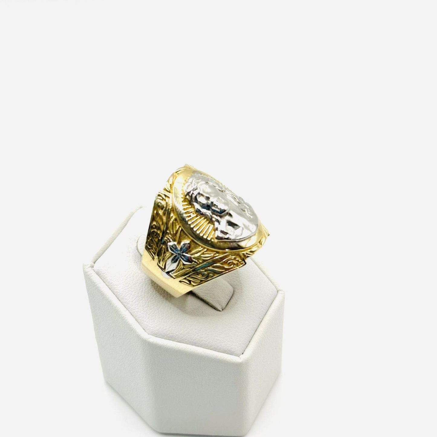 Jesus Two-Tones Men's Ring in 10K Gold - No.1