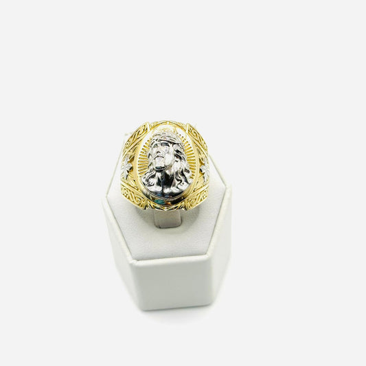 Jesus Two-Tones Men's Ring in 10K Gold - No.1