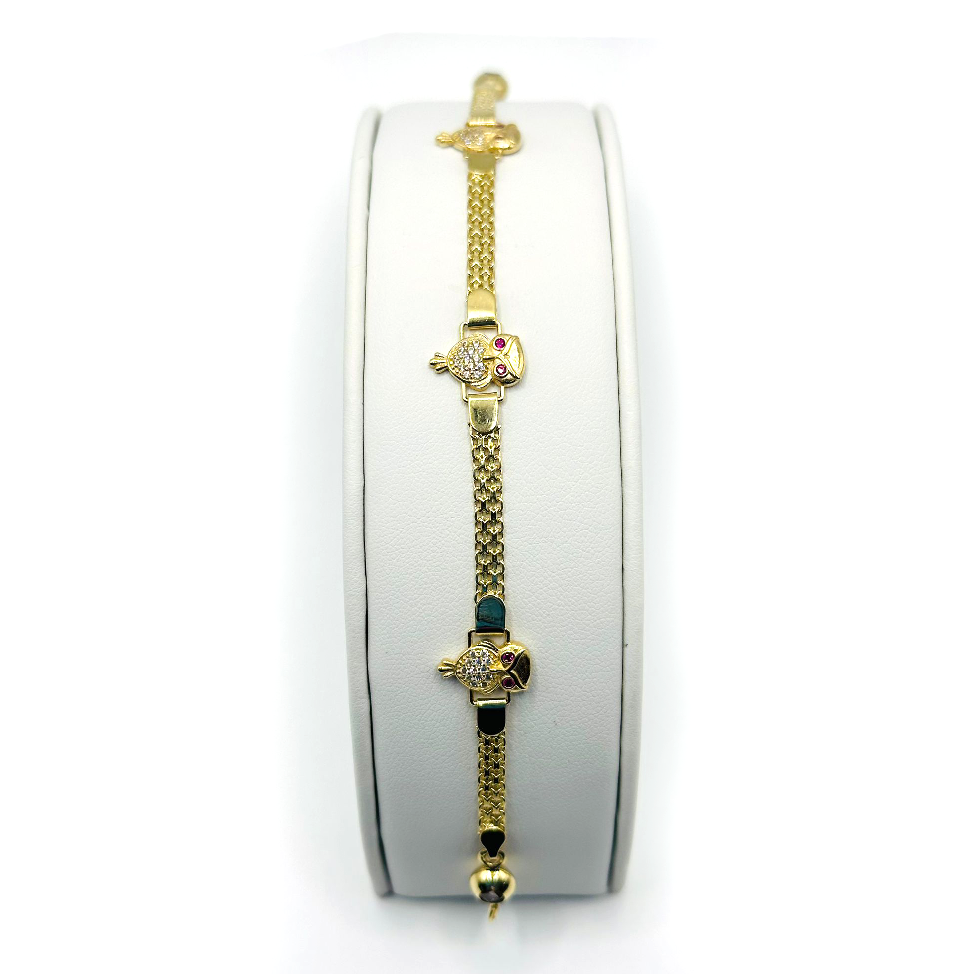 Owls Bracelet in 14K Gold and CZ