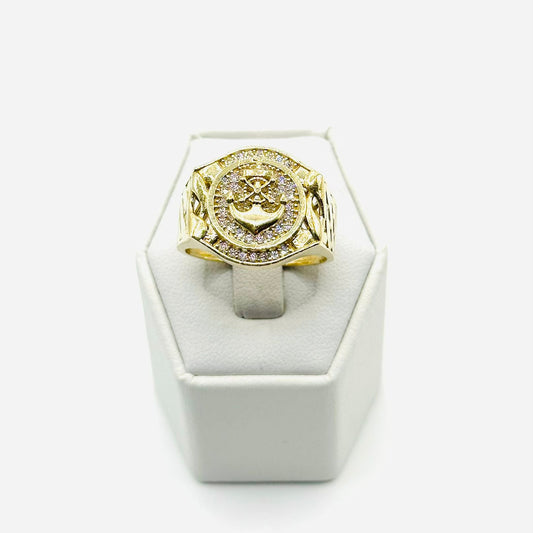 Anchor Men's Ring in 10K Gold